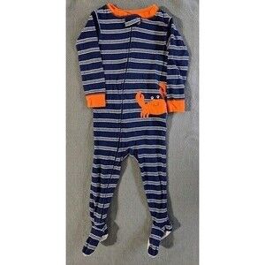 Boys Carters blue one piece zip up pajamas sleeper Crab‎ size 18 months